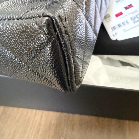 CHANEL Slim Vanity Black Caviar Leather Top-Handle Bag Light Gold Hardware - Picture 3 of 11